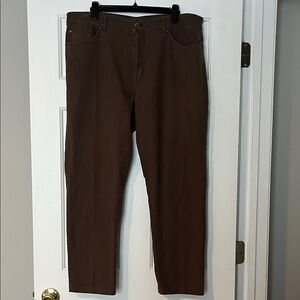 Peter Millar Crown Vintage five-pocket canvas pants in brown, size 40